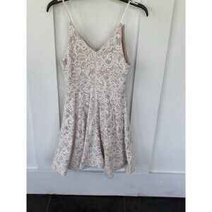 Mason & Belle Cream Lace Nude Strap Lined Dress Size 6